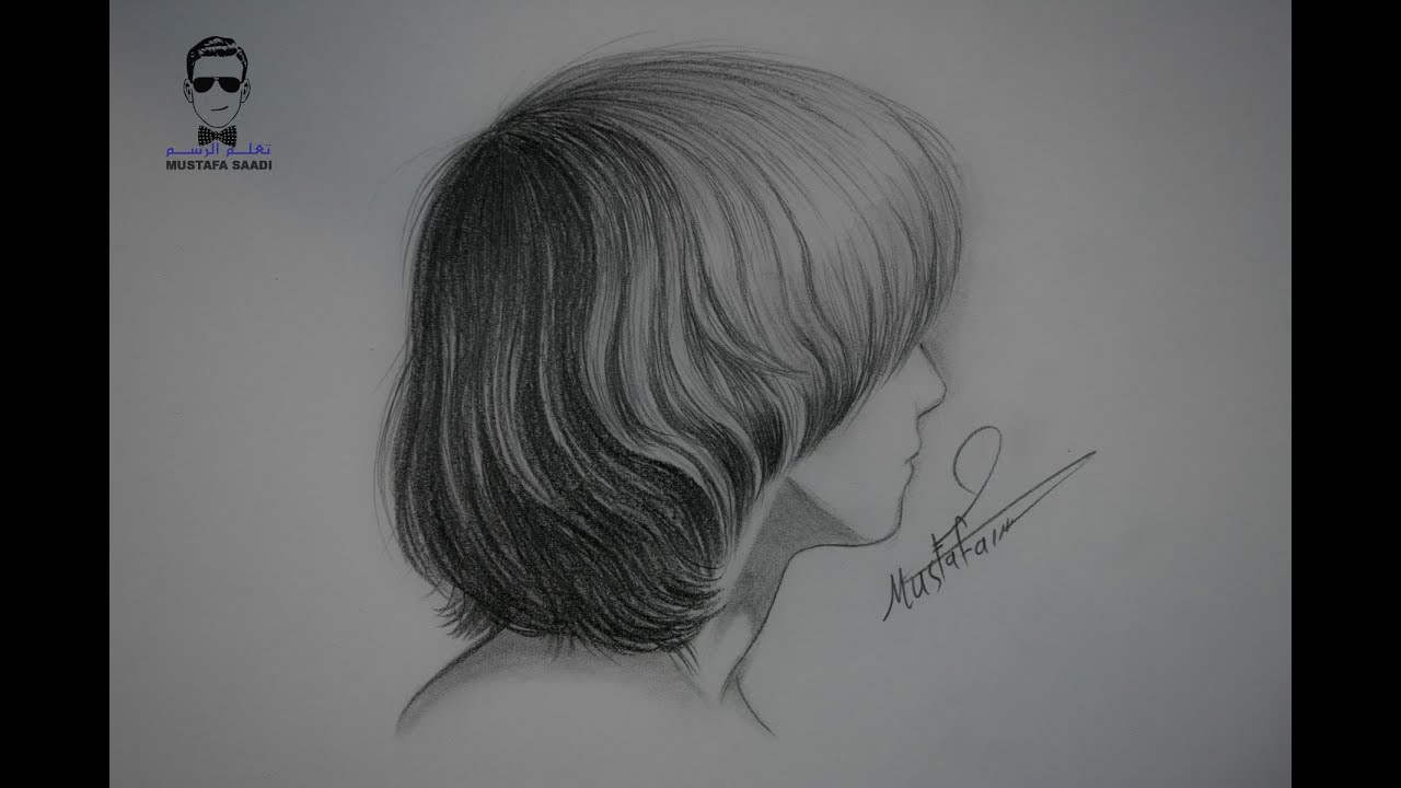 تعلم رسم الشعر القصير بالرصاص مع الخطوات للمبتدئين