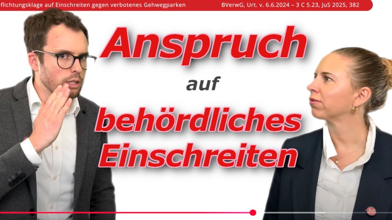 Anspruch auf ordnungsbehördliches Einschreiten – Beispiel: Verbotenes Gehwegparken