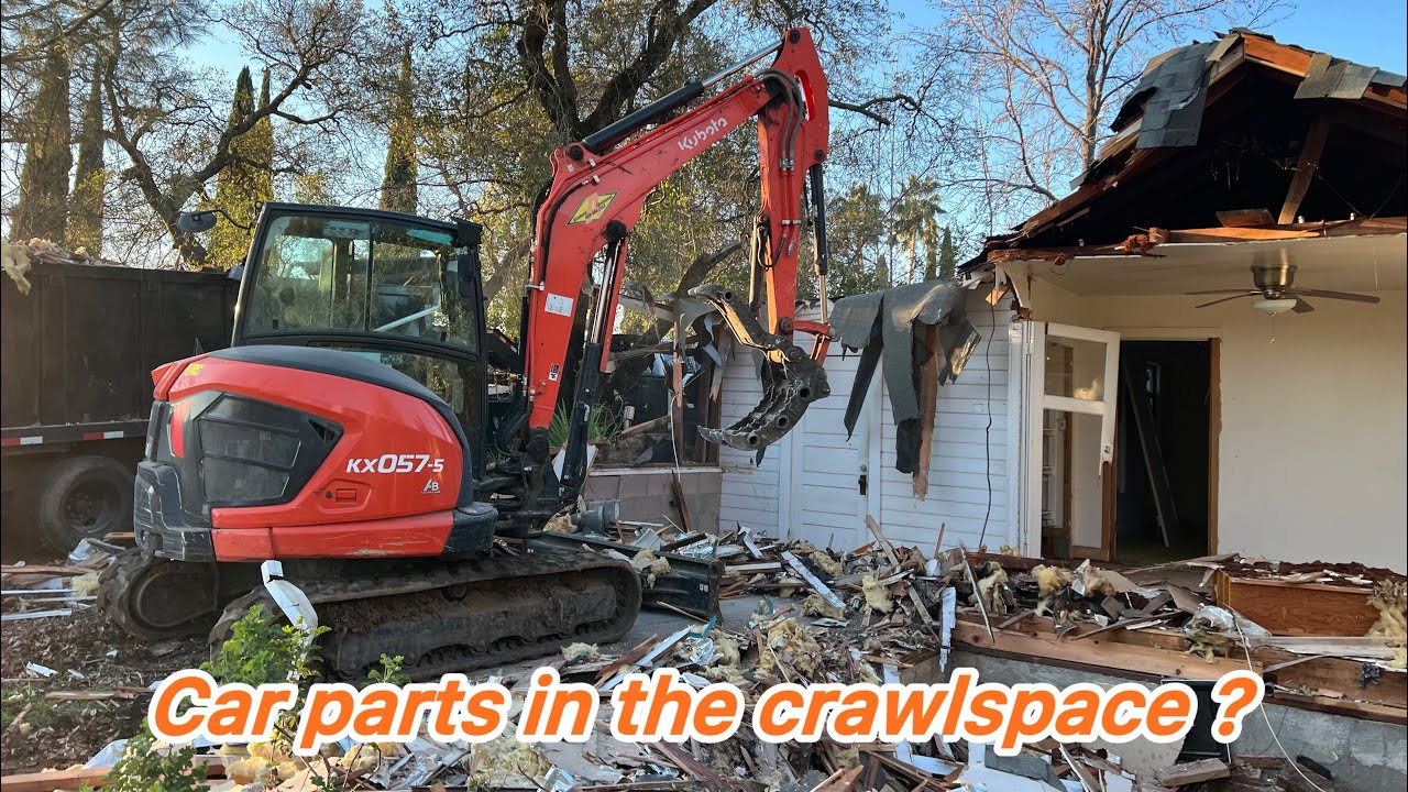 House demolition with kx057 part 1