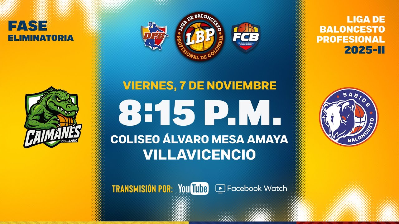 LIVE: #LigaDeBaloncestoProfesional | Caimanes Del Llano VS Sabios De Caldas 2025 - 11 - 7