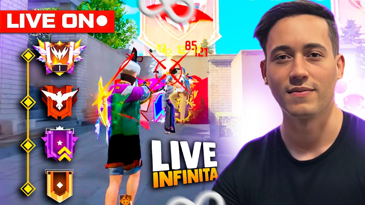 LIVE INFINITA ! DO BRONZE AO TOP 1 NOVA TEMPORADA 🔴 FREE FIRE AO VIVO 🔴 LEVELUP FF MOBILE