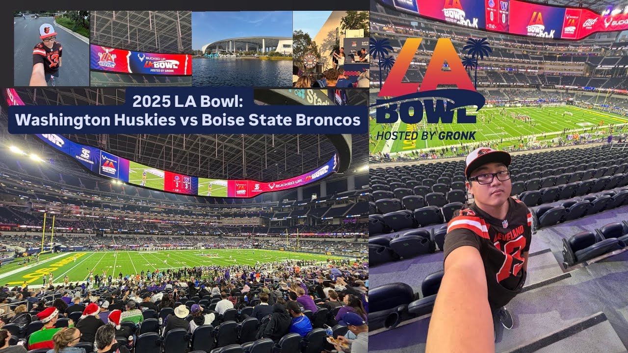 Khayle watches the 2025 LA Bowl: Washington Huskies vs Boise State Broncos!