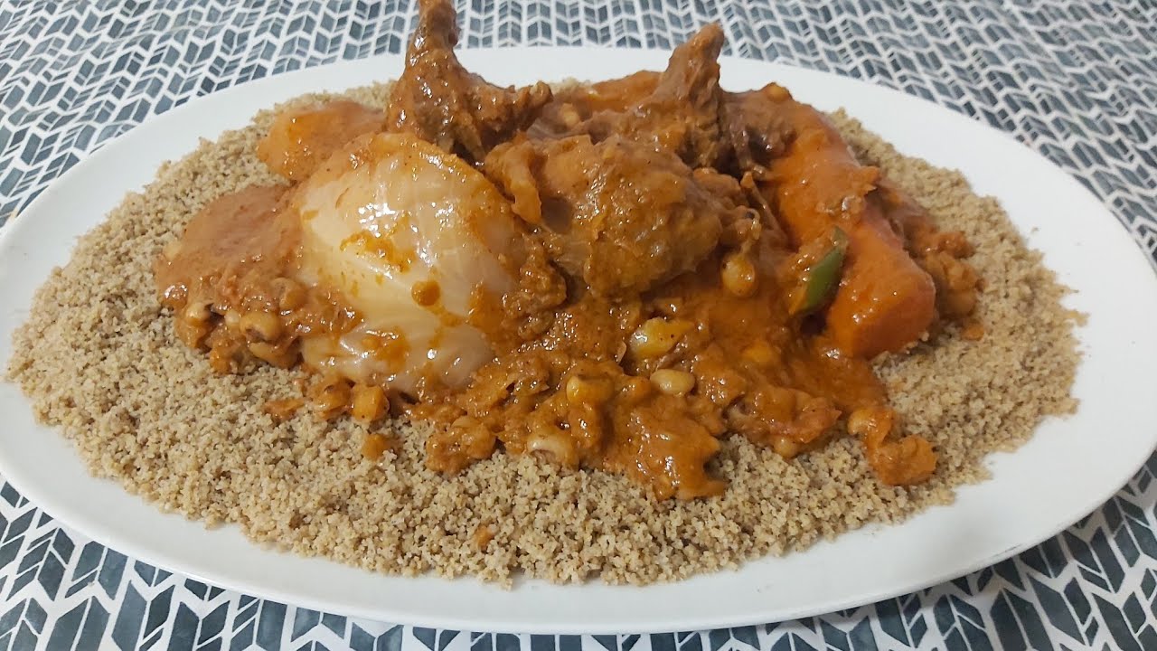 Ti&eacute;r&eacute; bassi guert&eacute; / couscous de mil &agrave; la p&acirc;te d arachide