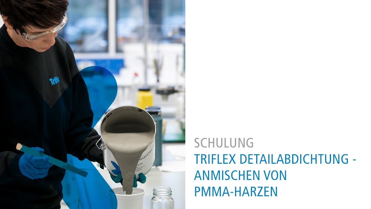 Triflex Detailabdichtung - Anmischen von PMMA-Harzen