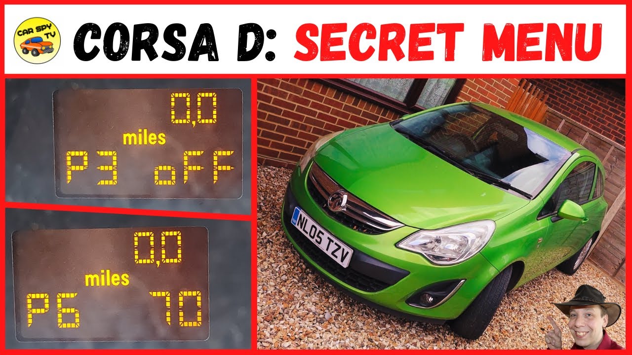 Объяснение секретного меню Vauxhall Corsa D: скрытое меню (Opel Corsa D)
