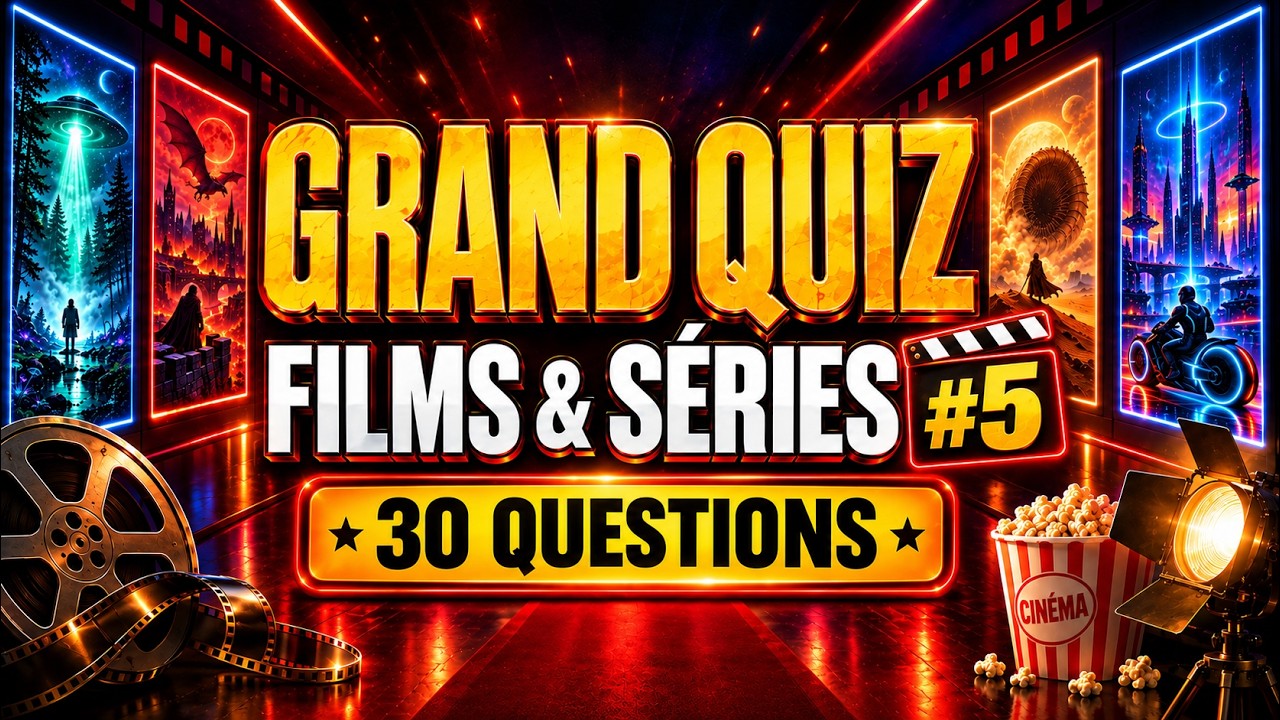 GRAND QUIZ Films & S&eacute;ries #5 🎬 | 30 Questions (Images, Questions, Audios...) | Difficult&eacute; Moyen+