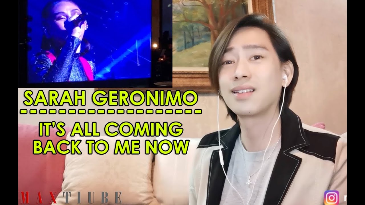 EVENTS SINGER REACTS TO SARAH GERONIMO | IT'S ALL COMING BACK TO ME NOW |  MAX TIU  #SARAHGERONIMO