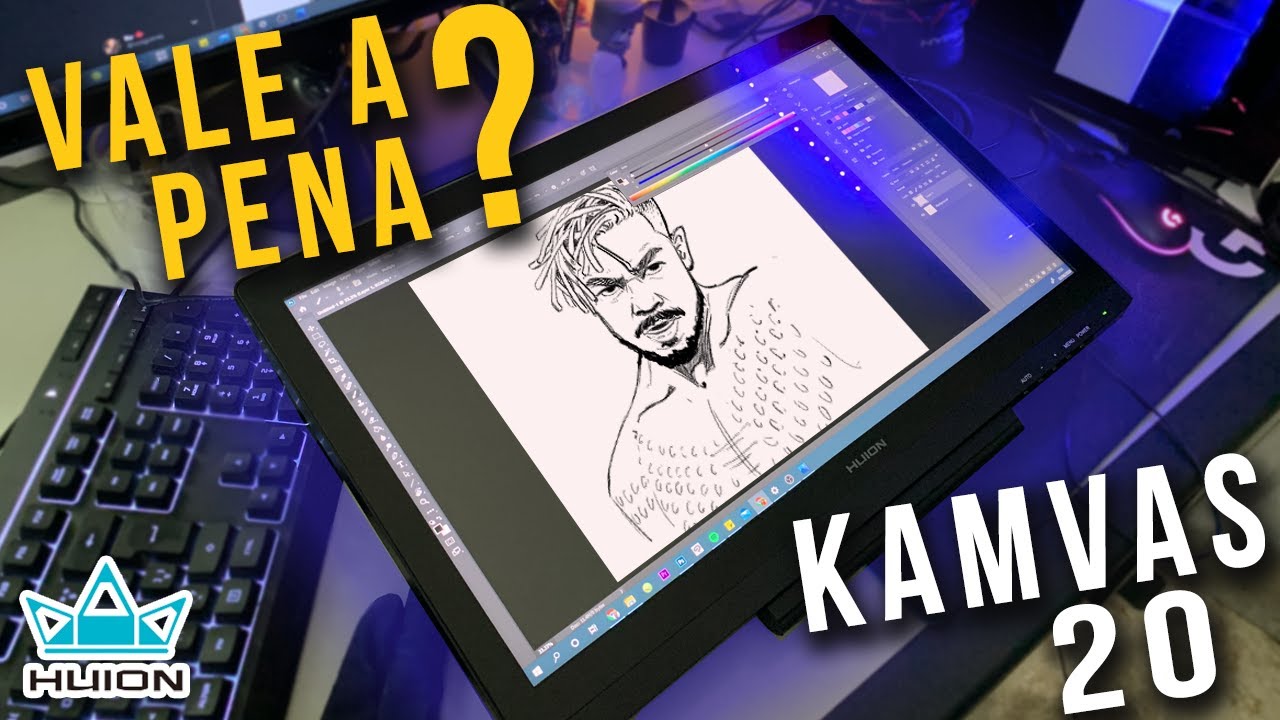 HUION KAMVAS 20 - UNBOXING E REVIEW (MESA DIGITALIZADORA DISPLAY) [Acessível em: LSE]