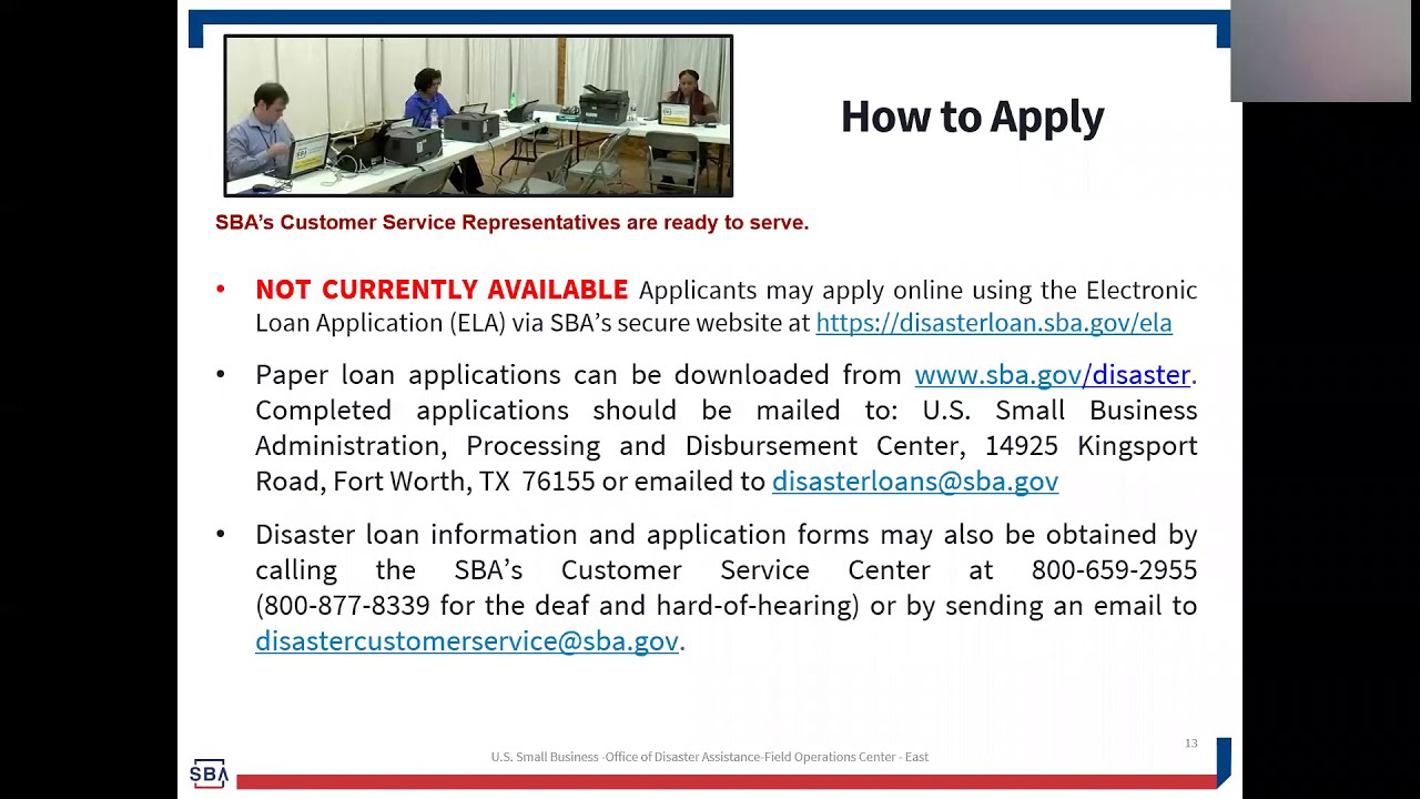 SBA Disaster Loan Training (3/26/20)