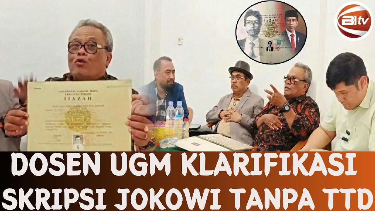 Dosen UGM Beberkan Fakta Skripsi Jokowi Tanpa Tanda Tangan Pembimbing