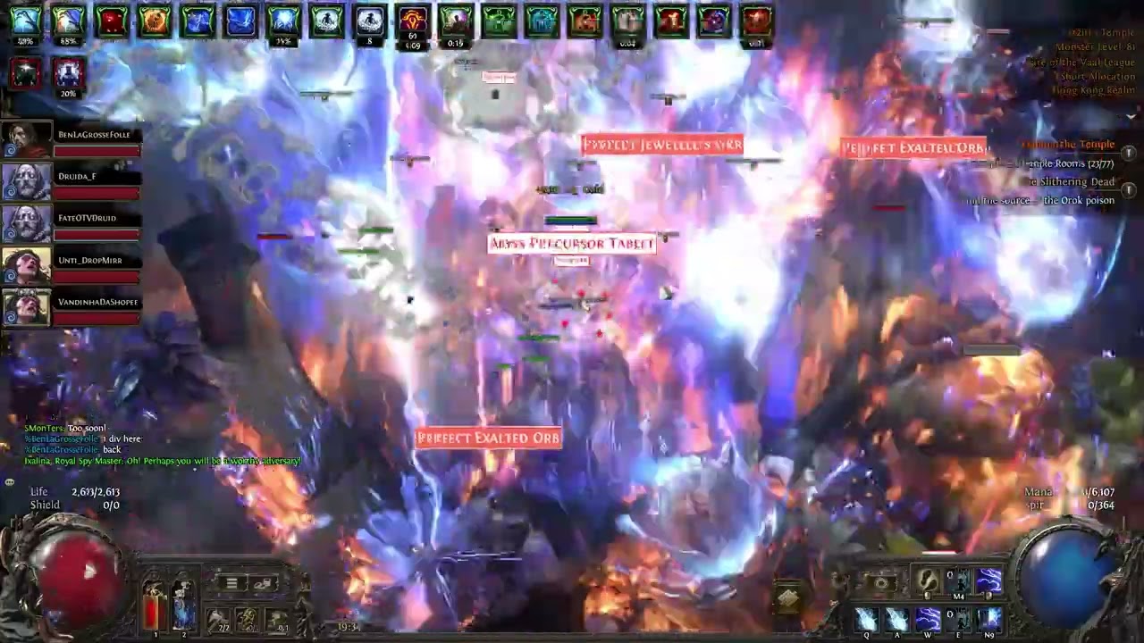 Temple 77 room full party Path of Exile 2