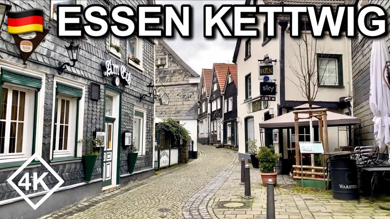 [4K] Old Town Essen Kettwig - Cloudy Day City Walk - West Germany Walk