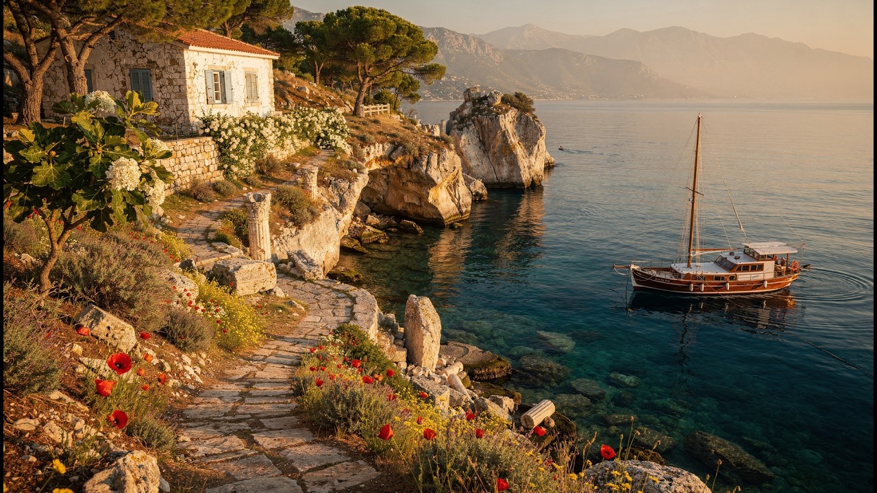 Mediterranean Ambient Music — Relaxing Aegean Coastal Scenery for Focus & Study