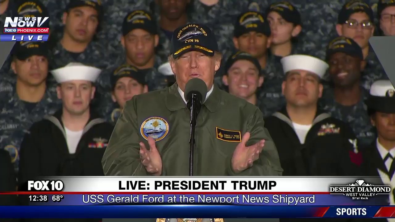 WATCH: President Trump Gives Inspiring Speech To Navy Military On USS Gerald Ford (FNN)
