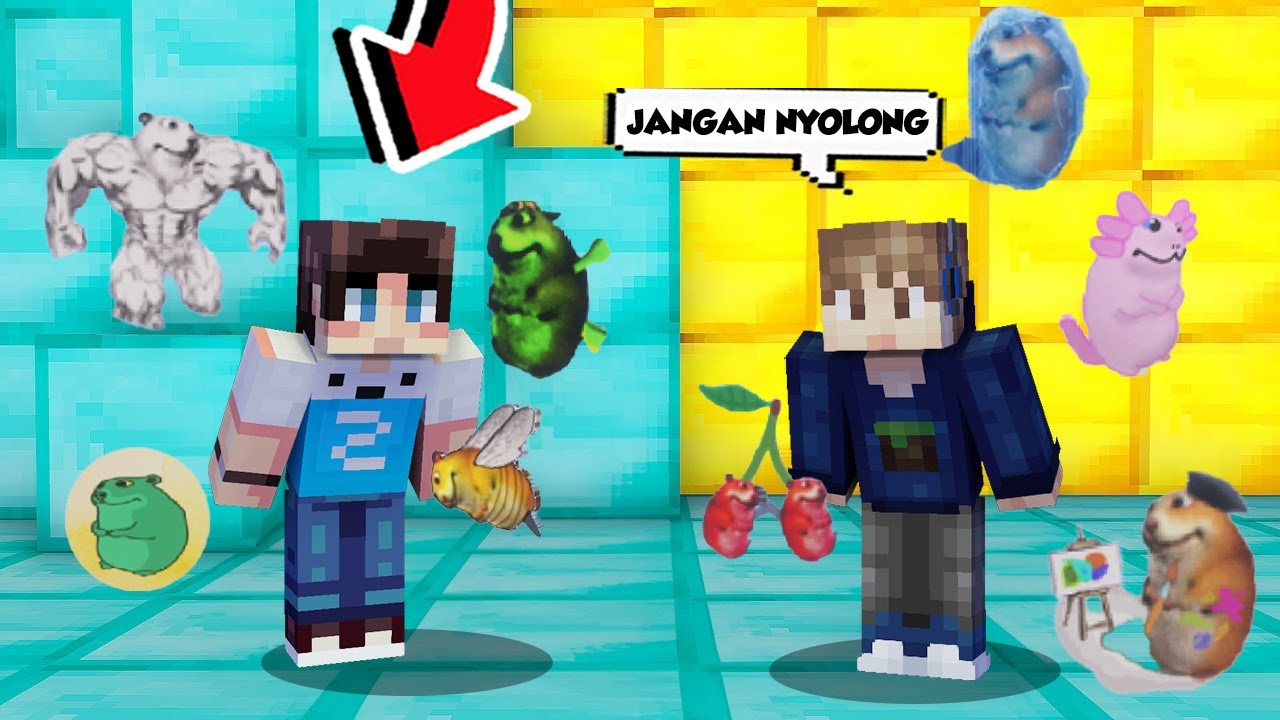 DUO KOCAK REBUTAN HAMSTER KOCAK DI MINECRAFT!!!