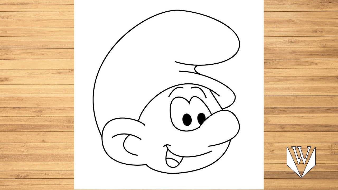 How to draw Smurf Step by step, Easy Draw | Free Download Coloring Page