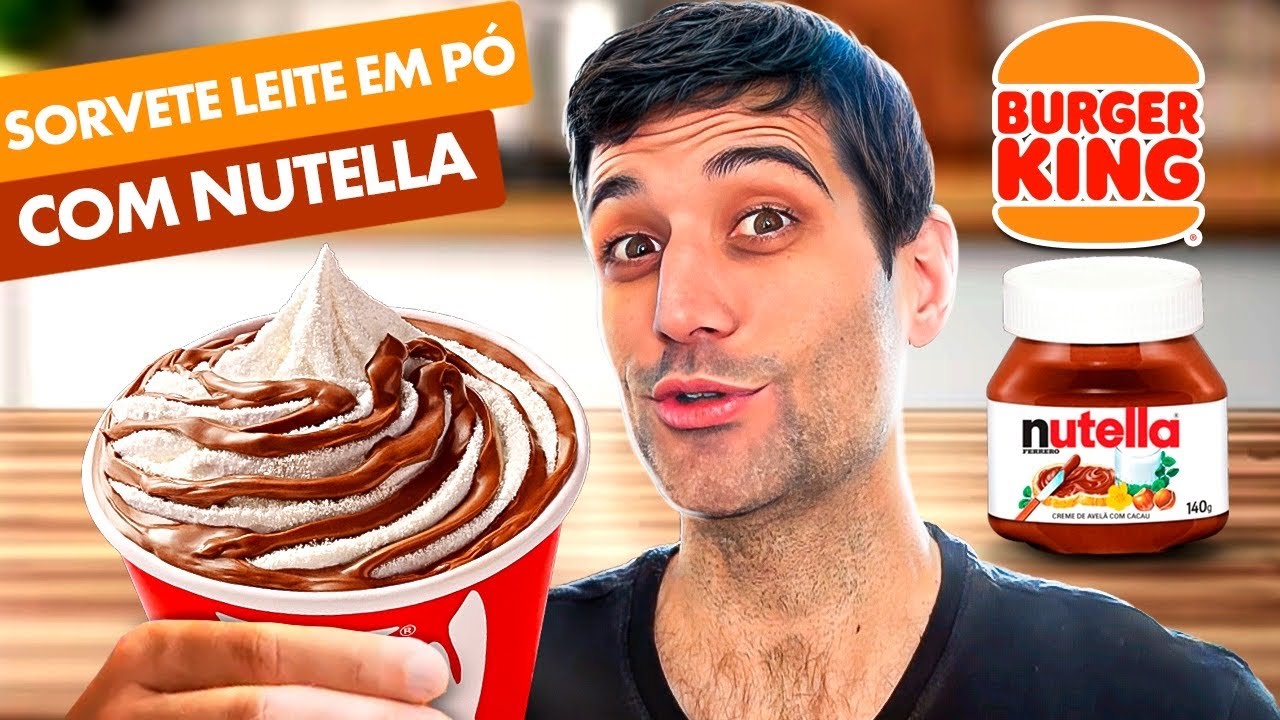 Comi o SORVETE de NUTELLA e Leite em Pó do Burger King