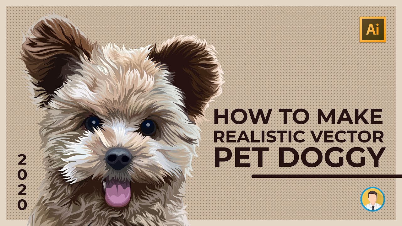 Tutorial Realistic Vector Pet Doggy | Adobe Illustrator [ TIMELAPSE ]