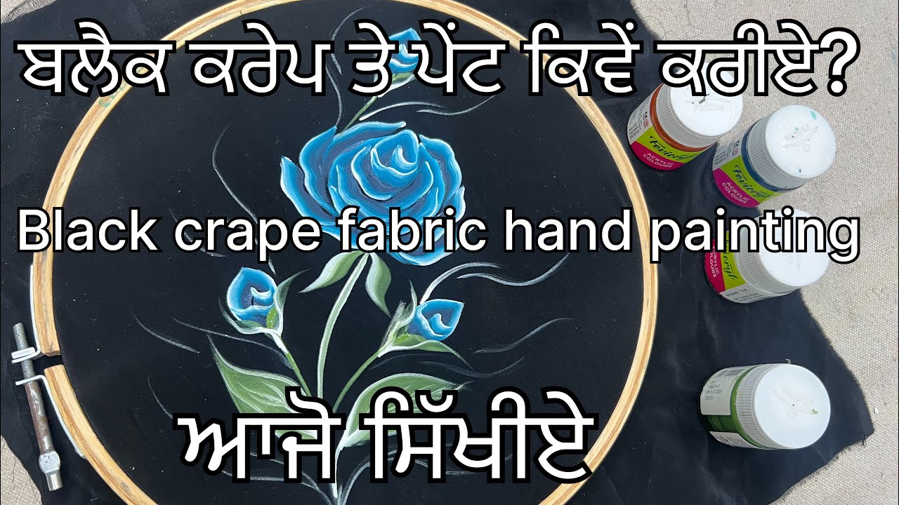 Black crape fabric hand painting #cadstudio1313 #diy #handpainting #fashion #cad #sewing