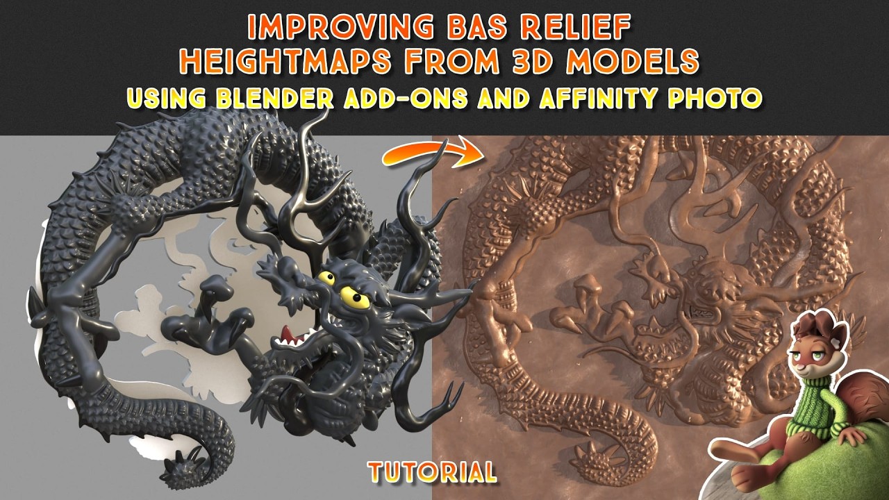 Improving bas relief from 3D Models using Bildeform,  Blender add-ons and Photo Editing (tutorial)