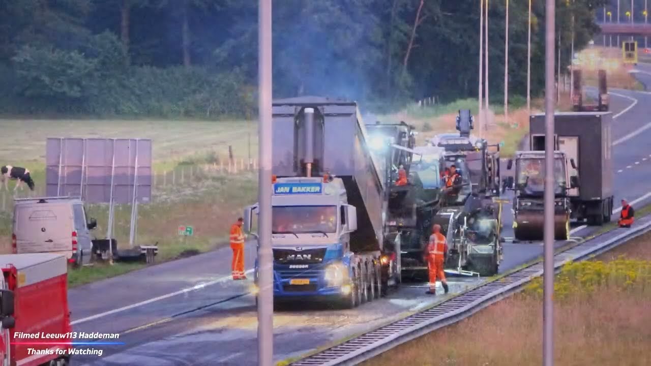 Asfalteren bij de A50 | Asphalt work on Highway | Dynapac MF2500CS IMIX & VÖGELE SUPER - Film mix