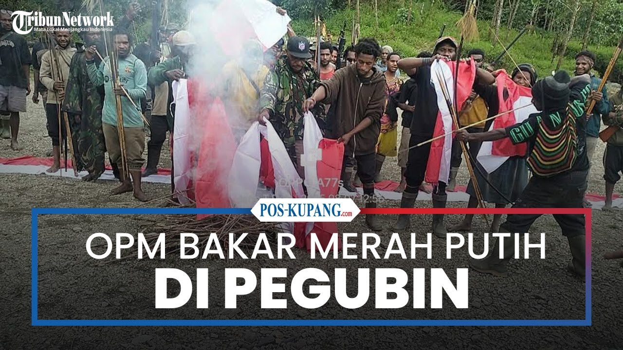 OPM Bakar Bendera Merah Putih di Pegunungan Bintang