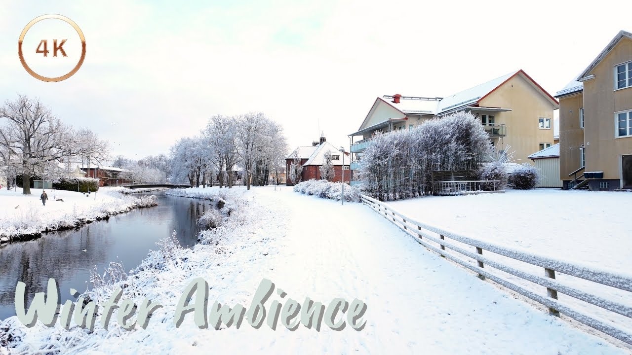 Silent Snow Walk in a Small Town