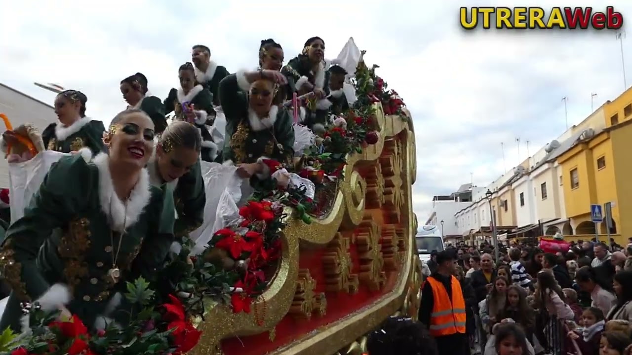 VIDEO DE LA SALIDA Y LA LLEGADA DE LA CABALGATA DE PAPA NOEL Y LA REINA DE LA NAVIDAD 2025 DE UTRERA