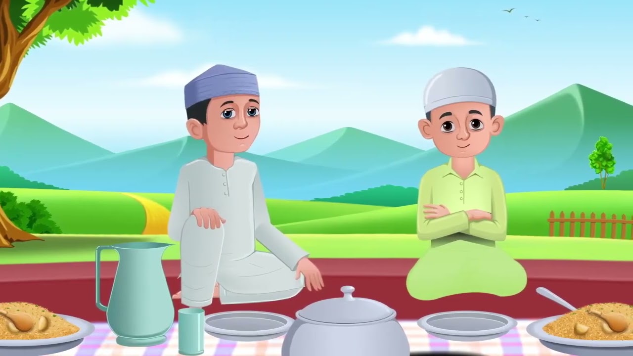 Dua before Eating /Islamic Cartoon for kids /learn sunnah