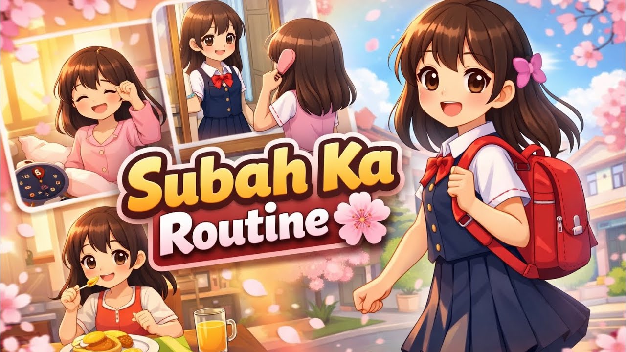 School Day Begins 🎒 | Sakura Animation#SakuraAnimation#MorningRoutine#SchoolLife#anime 