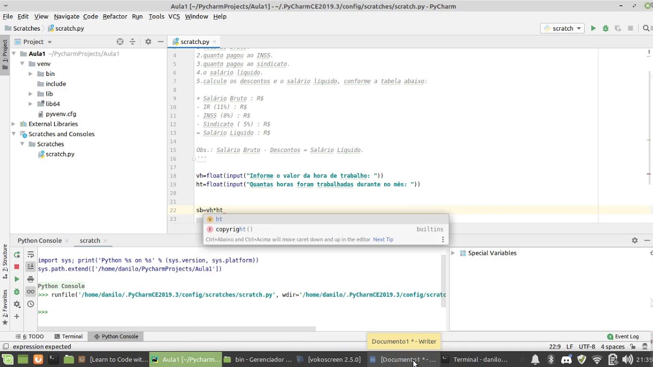 Codificando problemas em Python