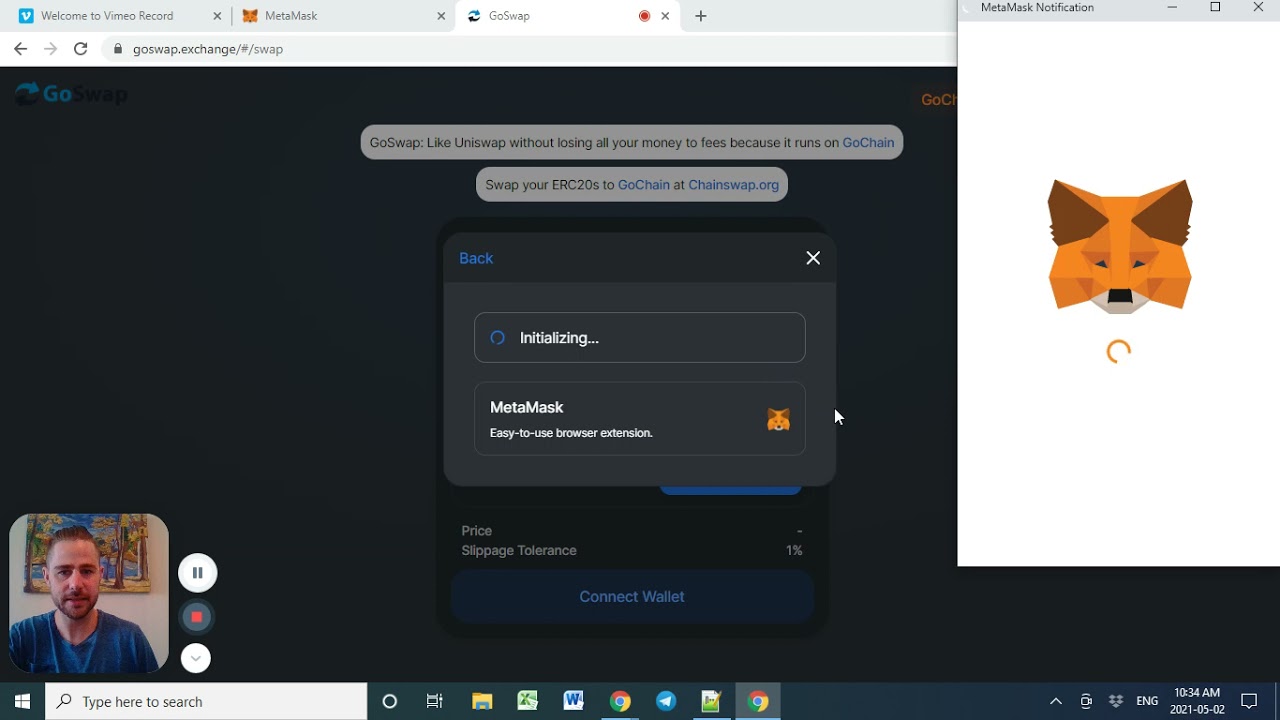 Part 3 of 5 'Getting Familiar with Metamask', 'Configure your wallet for the GoChain network'