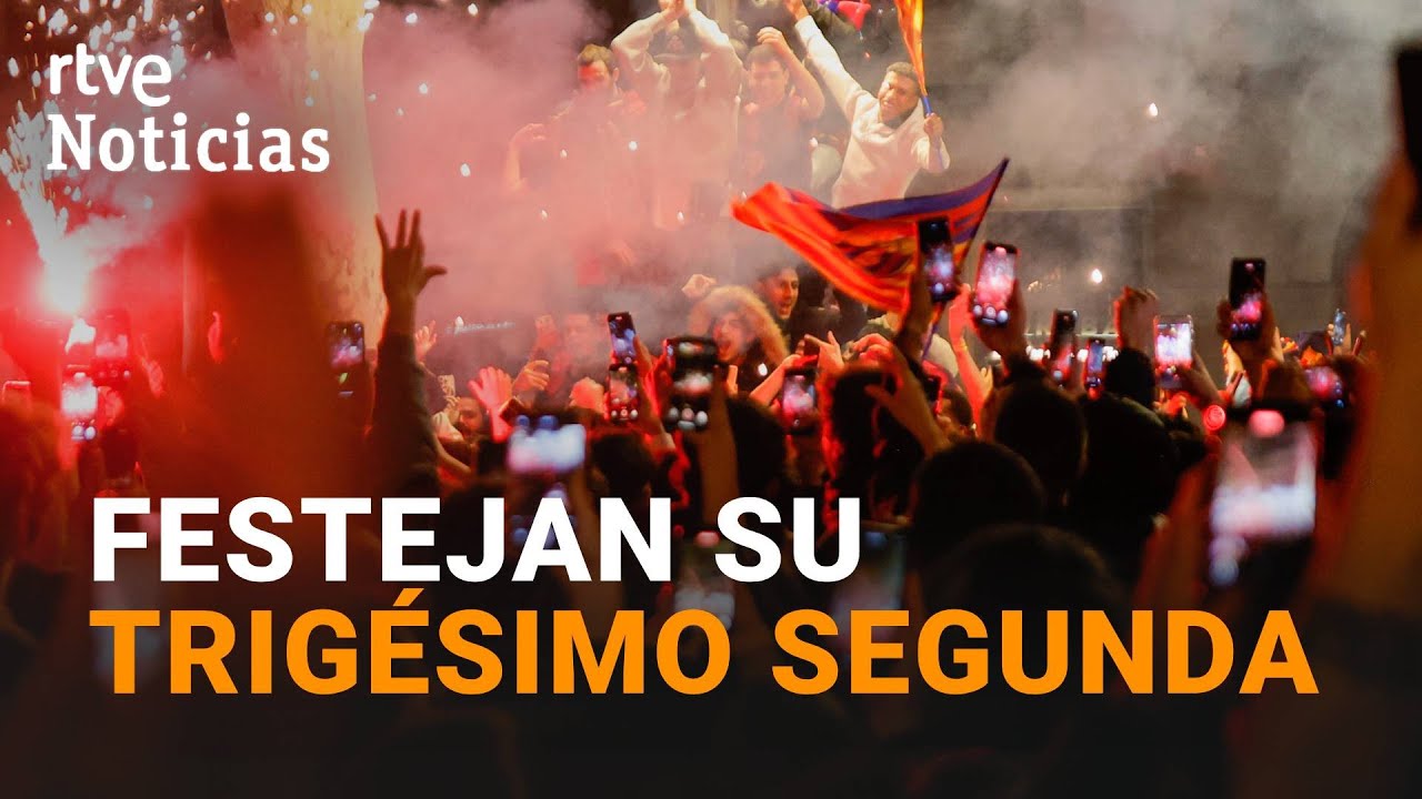 COPA DEL REY: LARGA NOCHE de CELEBRACIONES para MUCHOS AFICIONADOS en BARCELONA | RTVE Noticias