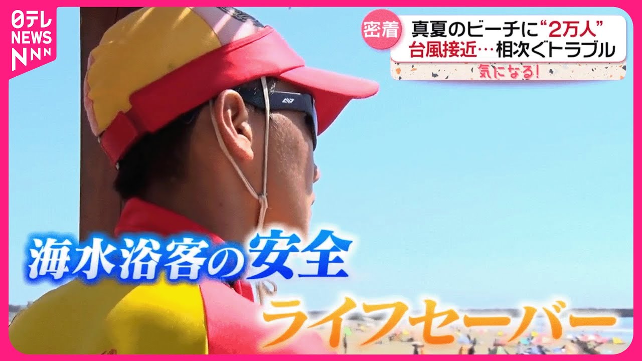 【台風接近で高波】真夏のビーチで“命を守る”「ライフセーバー」に密着  トラブル続出…迷子や危険生物も『気になる！』