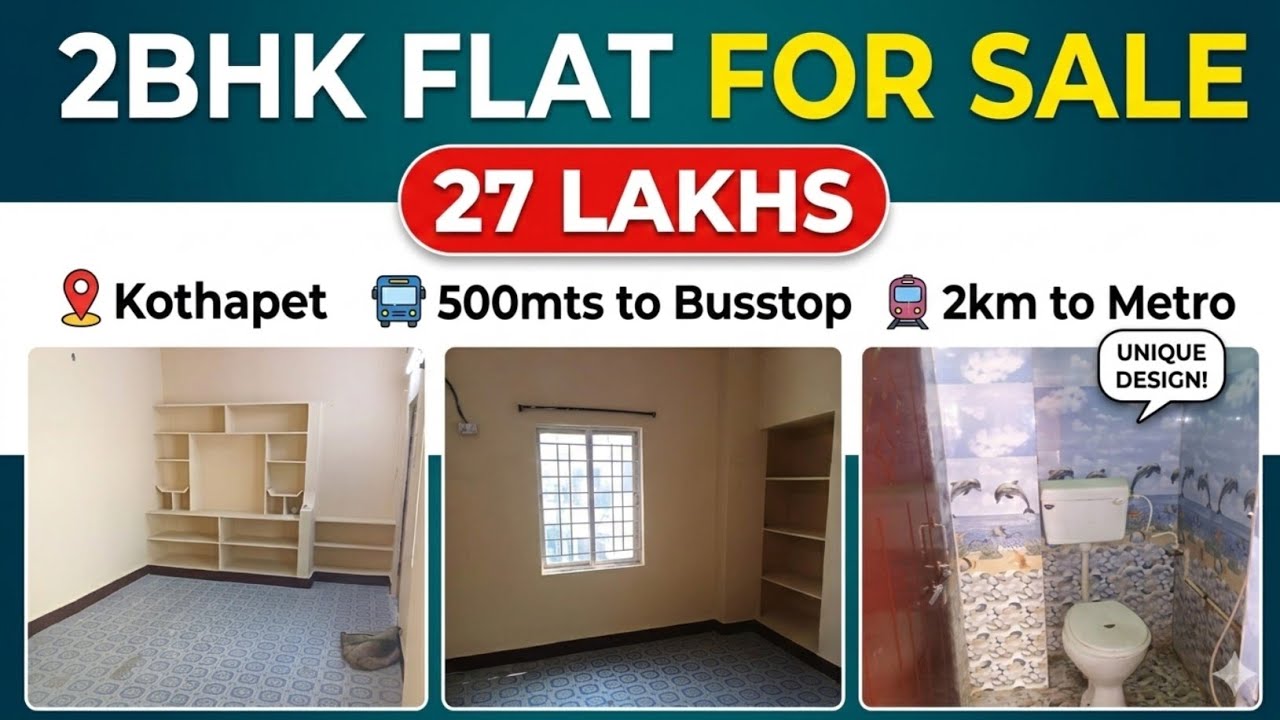 Low Budget Resale Flats for Sale in LB Nagar | 685sft | 2BHK | 27Lakhs #kothapetflats #uppalflats 