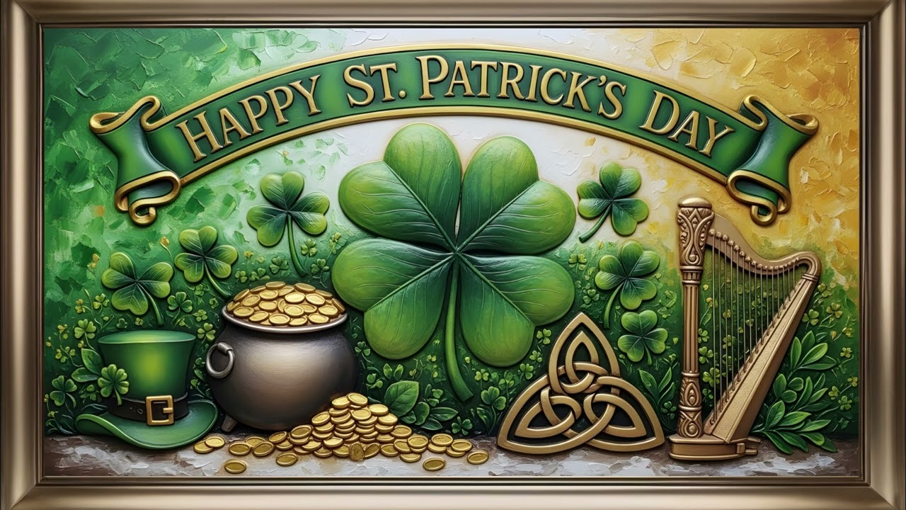 Happy St Patrick's Day | Festive Screensaver Background For Your TV ☘️🪙