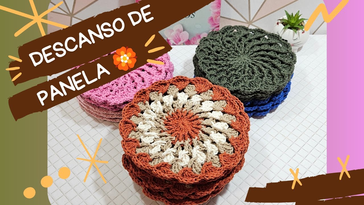 Vamos sonhar um pouco? /  Descanso de panela de crochê #crochê #fazerevender