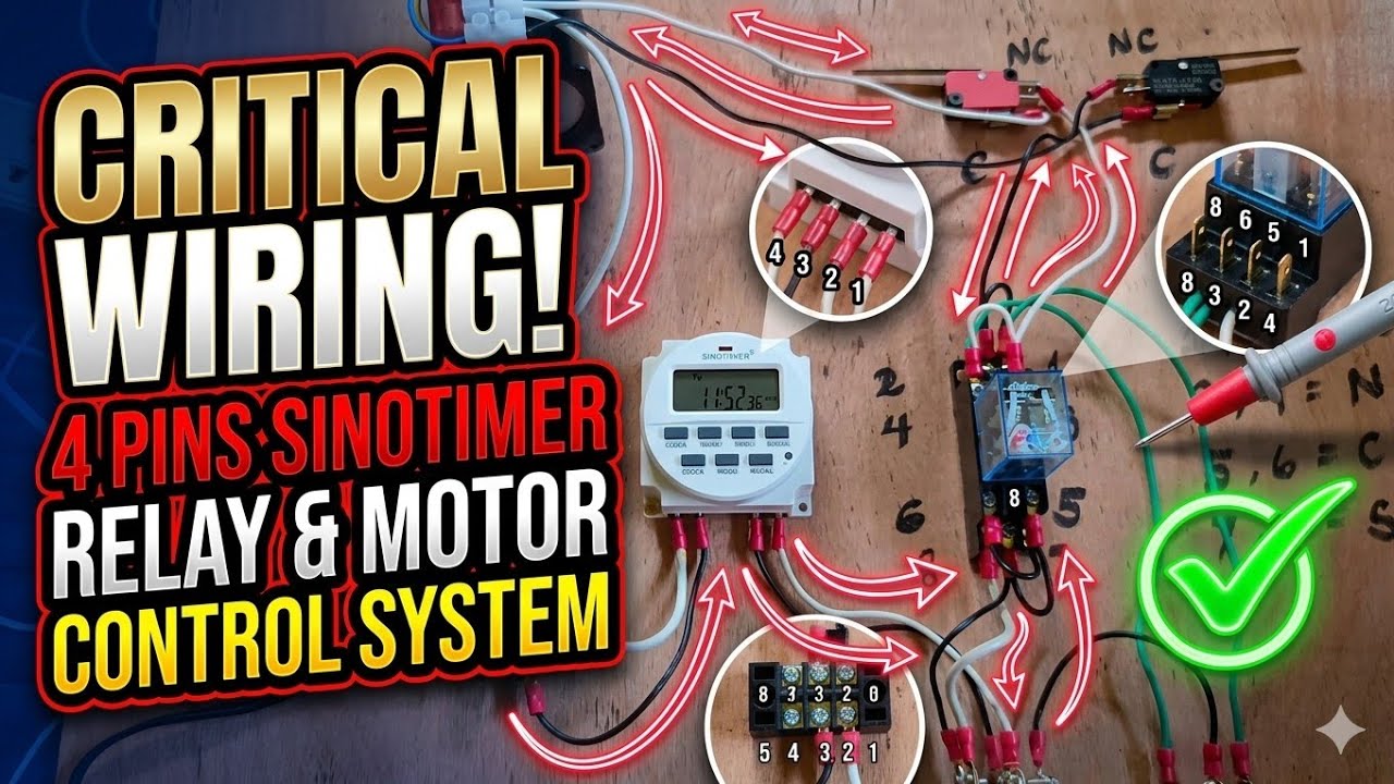 4PINS SINOTIMER+60KTYZ MOTOR+8PINS RELAY+LIMIT SWITCH /WIRING DIAGRAM