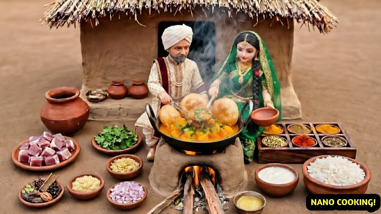  Miniature Doll Poori Sabzi Cooking ASMR | Tiny Indian Village Kitchen #villagecooking 