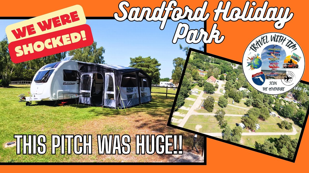Экскурсия по кемпингу и месту для автодома в Sandford Holiday Park.