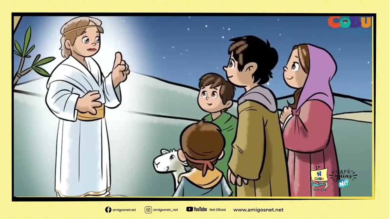 Evangelio Lc 2 1-20 El nacimiento de Jesús ilustrado para niños.