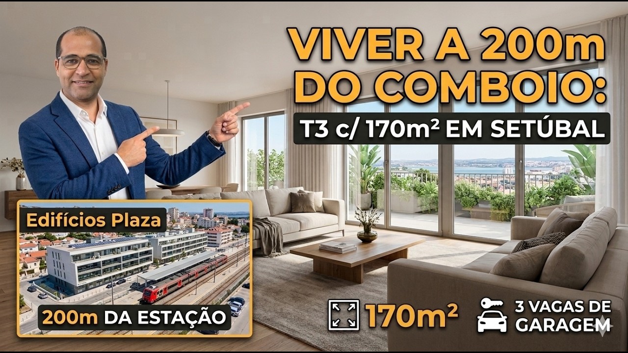 VIVER A 200m DO COMBOIO: T3 com 170m² em Setúbal - Edifícios Plaza