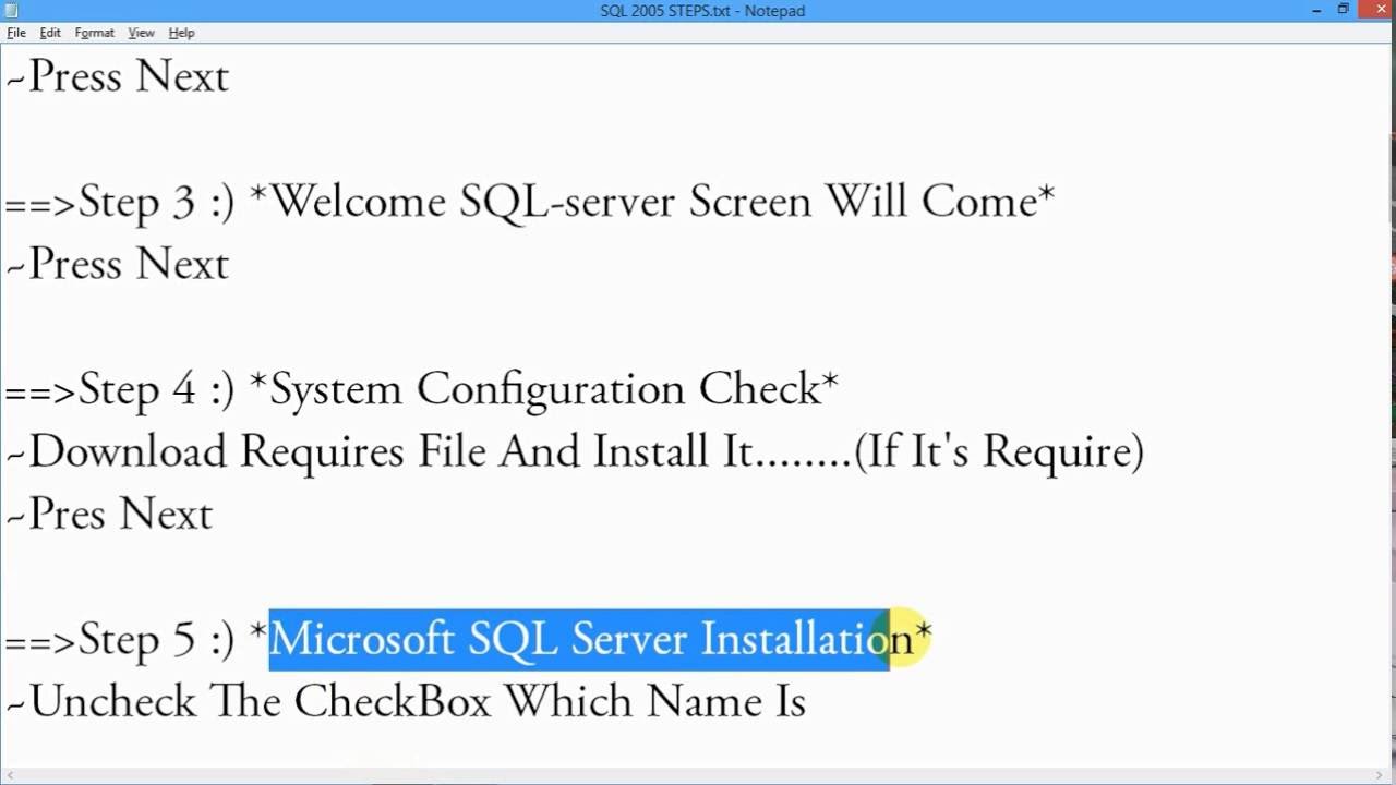 How To Install SQL Server 2005