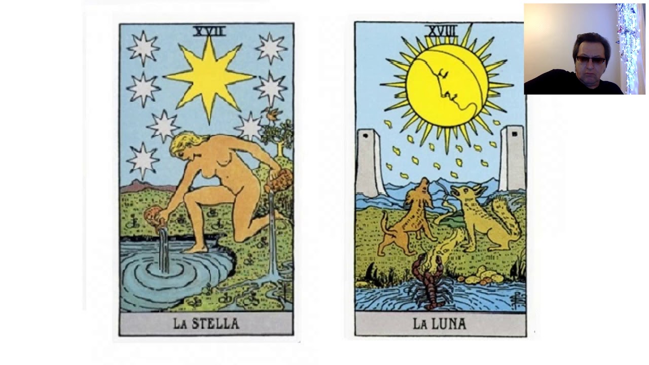 Знак зодиака Водолей в картах  Звезда и Луна  колоды таро Уэйта