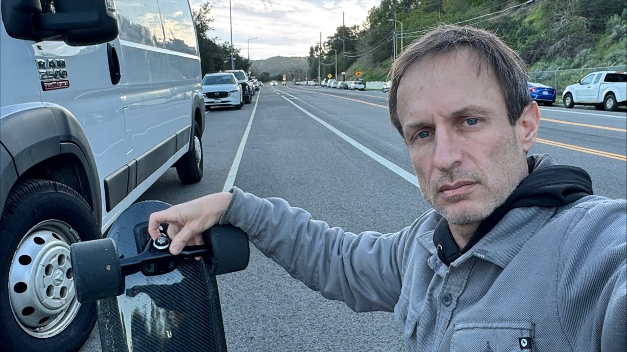 E Skateboard Up Reseda￼ Boulevard to Mulholland Drive ￼Top