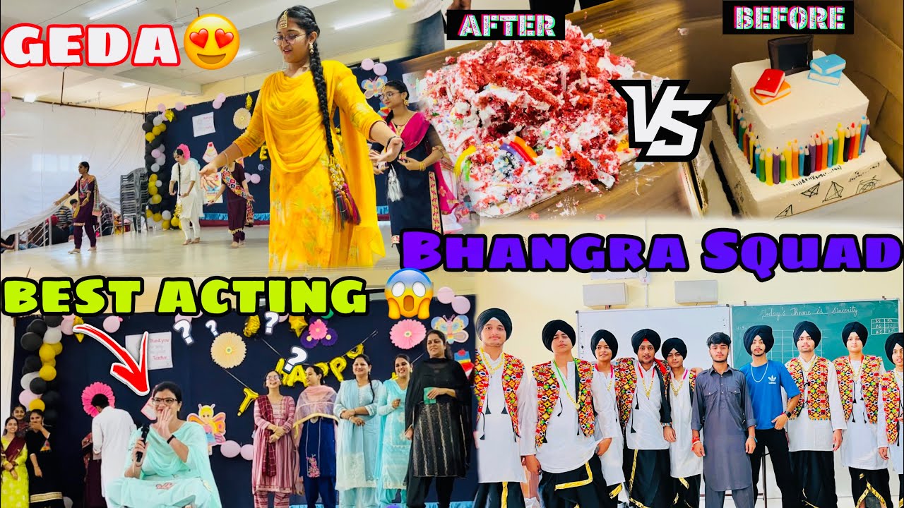 Bhangra VS Geda Part 2😍🔥 || Teacher dialogue 😳🔥 || Cake da ki bann geya🤣 #bhangra