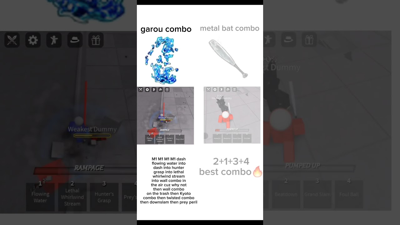 Tsb garou combo vs metal bat combo #tsbg #roblox #tsb #memes #thestrongestbattlegroundsupdate