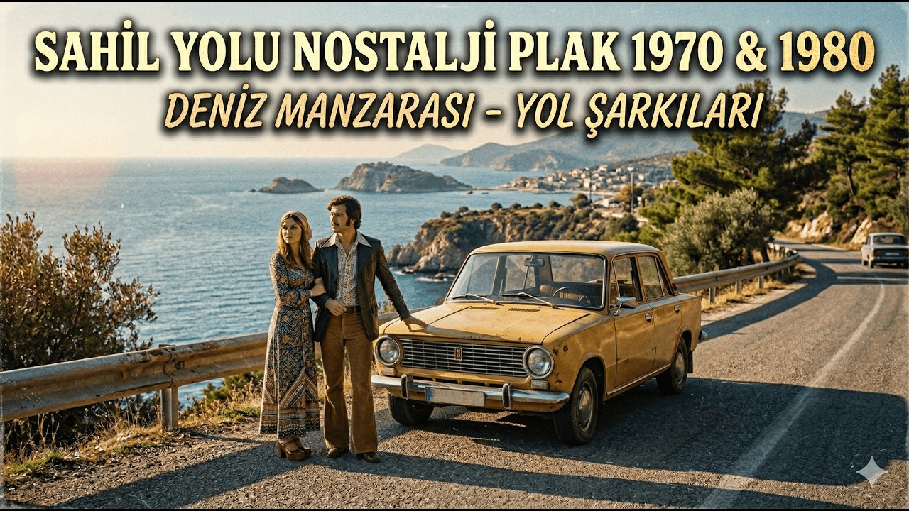 1970'ler Sahil Yolu Nostaljisi | Huzur Veren Taş Plak Şarkıları | Dinlendirici Plak Kaydı | Deniz