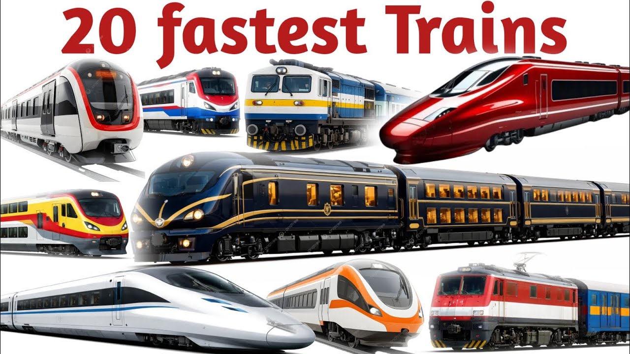 20 Fastest Trains in the World | Super Fast Rail Transport for Kids | Train Learning Video