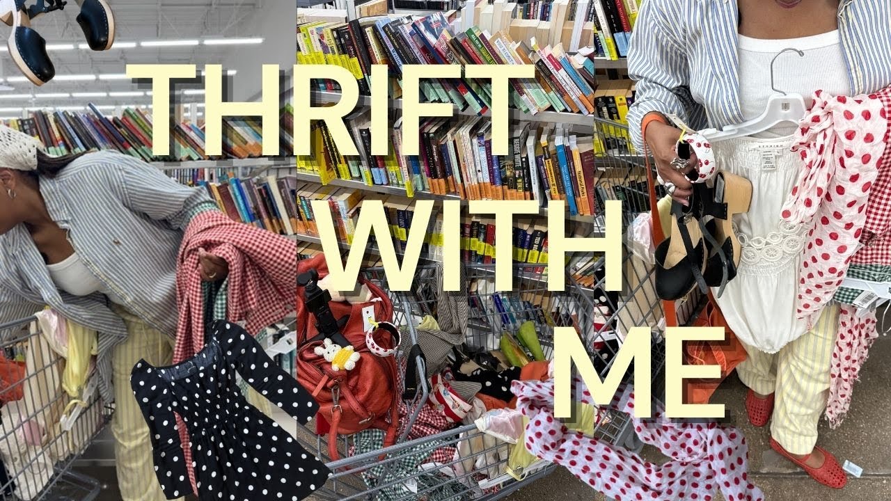 come thrift with me for SPRING 🌸🧺 QUICK 30 MINUTES CHALLENGE + try on haul!